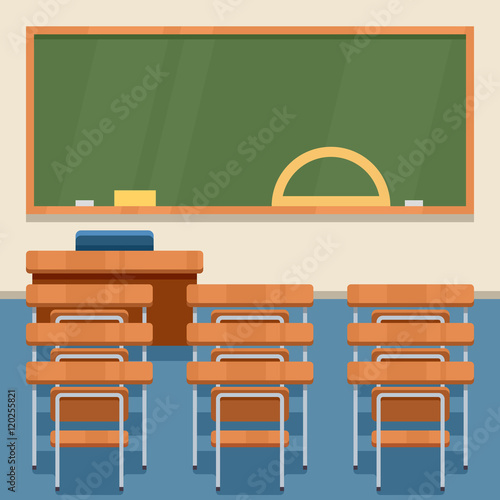 School classroom. Vector flat illustration