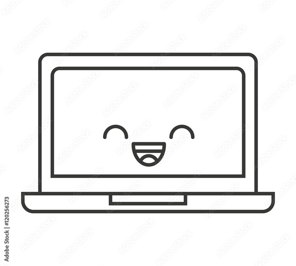 laptop computer character kawaii vector illustration design laptop computer character kawaii vector illustration design
