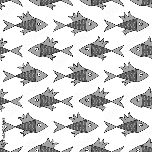 Seamless background of fish