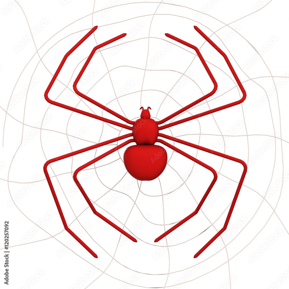 красный паук в паутине