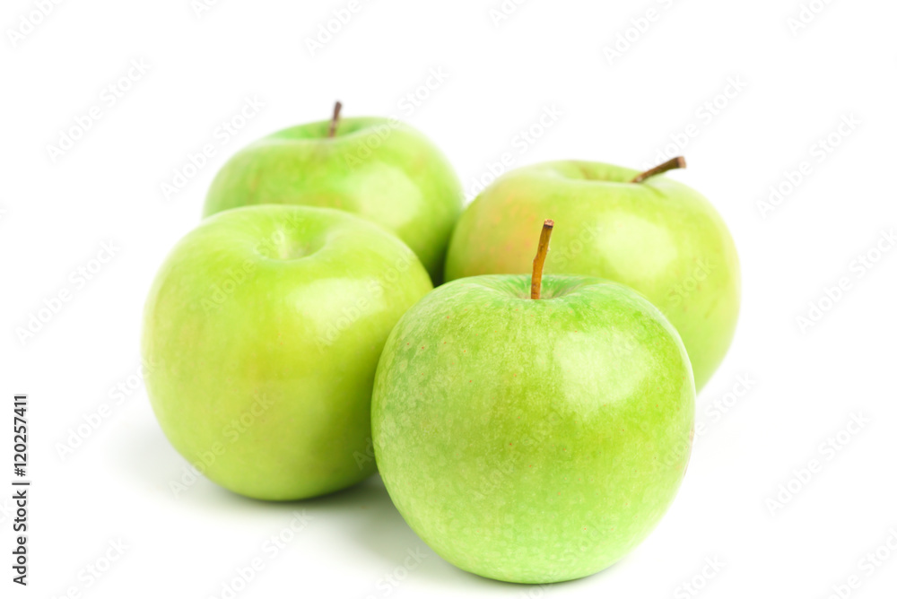 Green apple fruit on white background Green apple fruit on white background