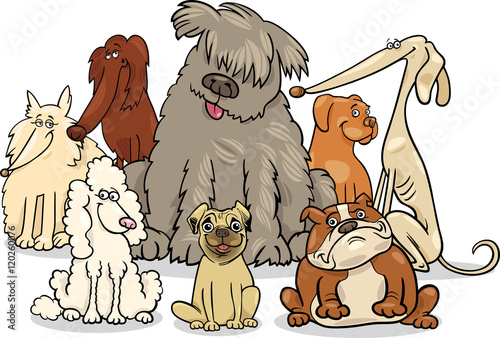 cartoon purebred dogs group