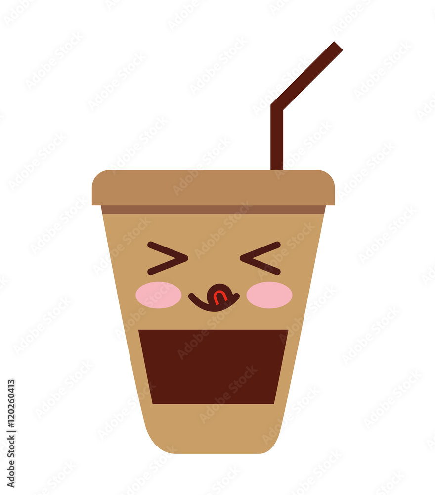 coffee glass kawaii style vector illustration design coffee glass kawaii style vector illustration design
