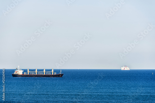 Tanker ship and a cruise