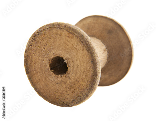 old wooden spool for threads