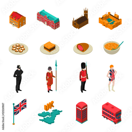 Great Britain Isometric Touristic Set