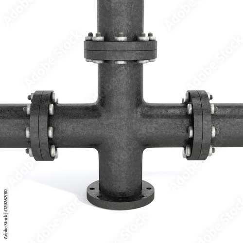 Pipe isolated on white background with shadow. 3d illustration