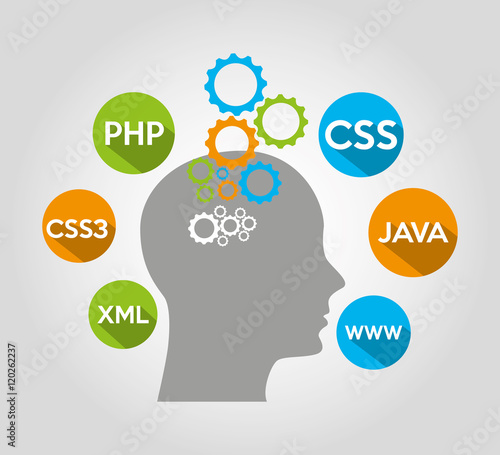 design language programming software concept vector illustration
