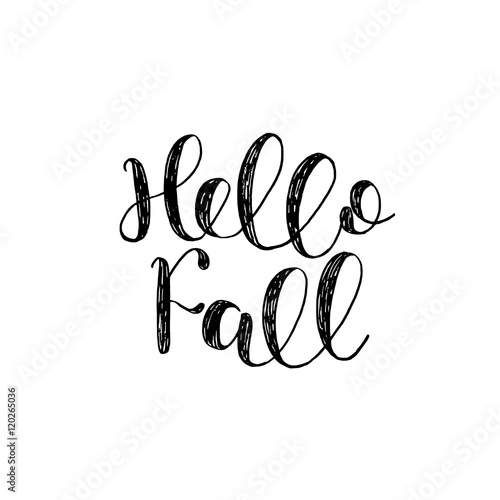 Hello Fall. Brush lettering.