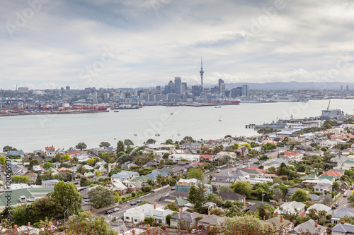 The view point of Auckland's Skyline from Mount Victoria reserve