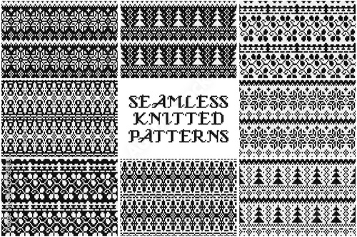 Set Knitted Christmas pattern.