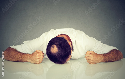 Photography Tired, stressed man employee