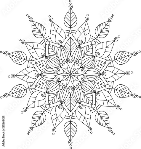 Vector ornate mandala illustration for coloring book