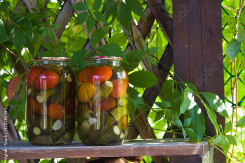 Jars with pickles
