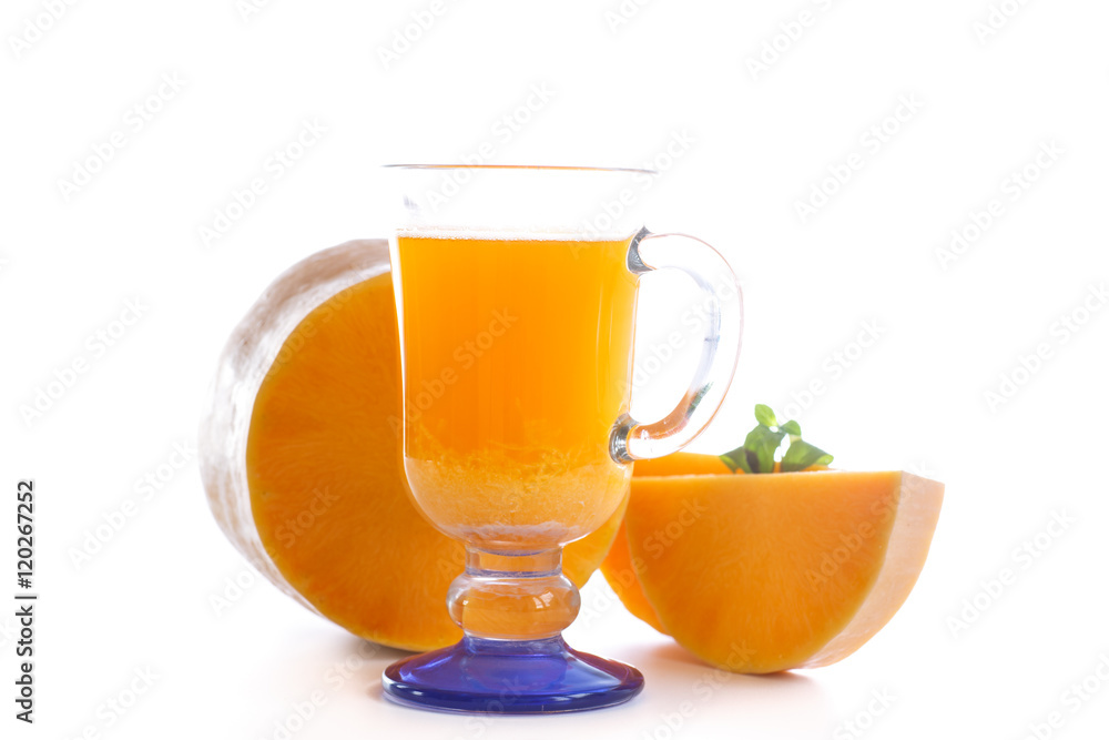 Fresh pumpkin juice in a glass