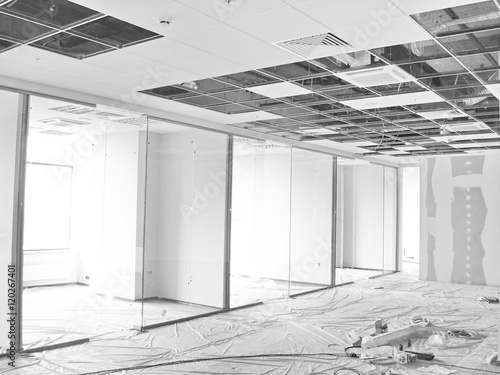 Schilderij op canvas Works Building Finishing Ceiling