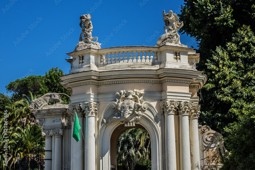 Entrance to Bioparco zoo at Villa Borghese. Rome. Italy.