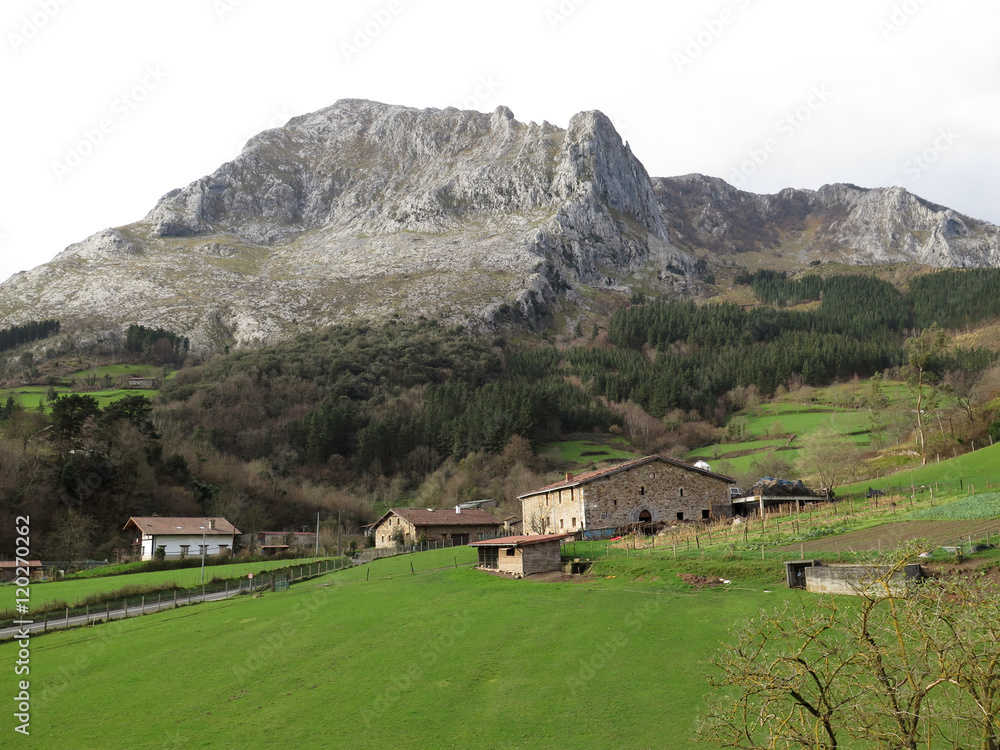 green mountains in basque country