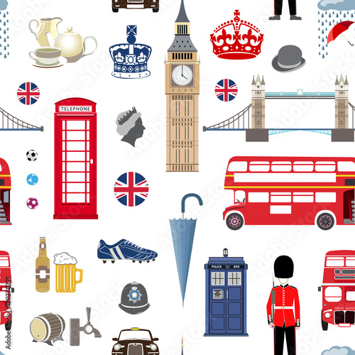 United Kingdom theme semaless pattern