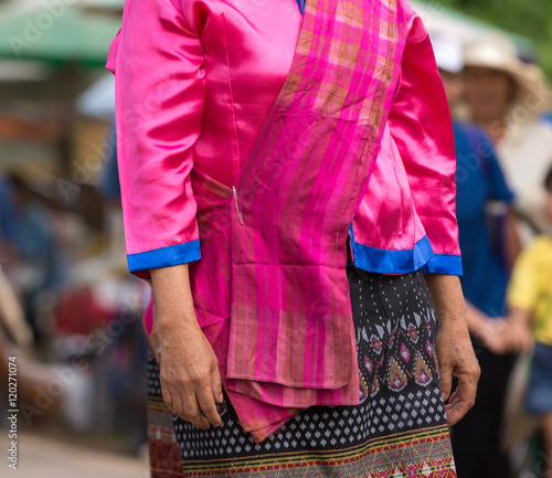 Local dress of female in wax festival,Thailand. photo