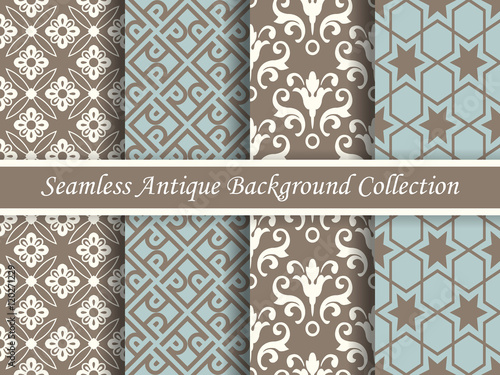 Antique seamless brown background collection_154
