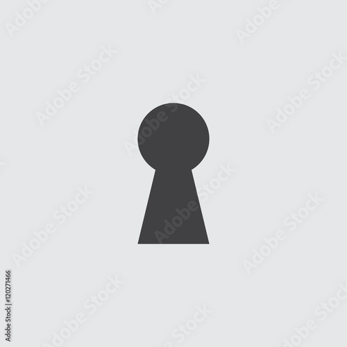 Keyhole Icon in a flat design in black color. Vector illustration eps10