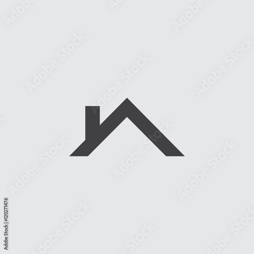 Roof Icon in a flat design in black color. Vector illustration eps10