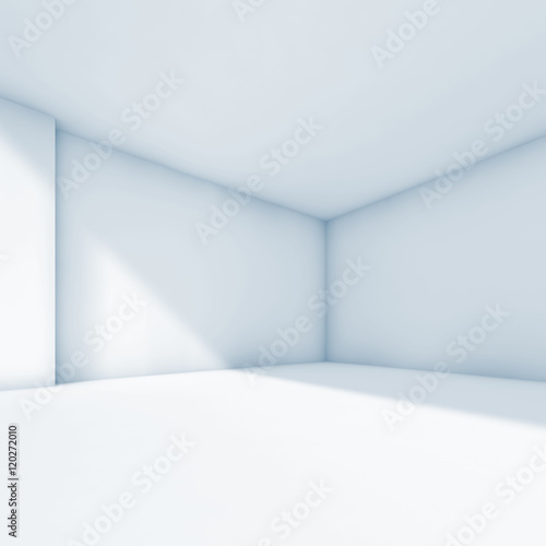  Blue toned square 3d room illustration
