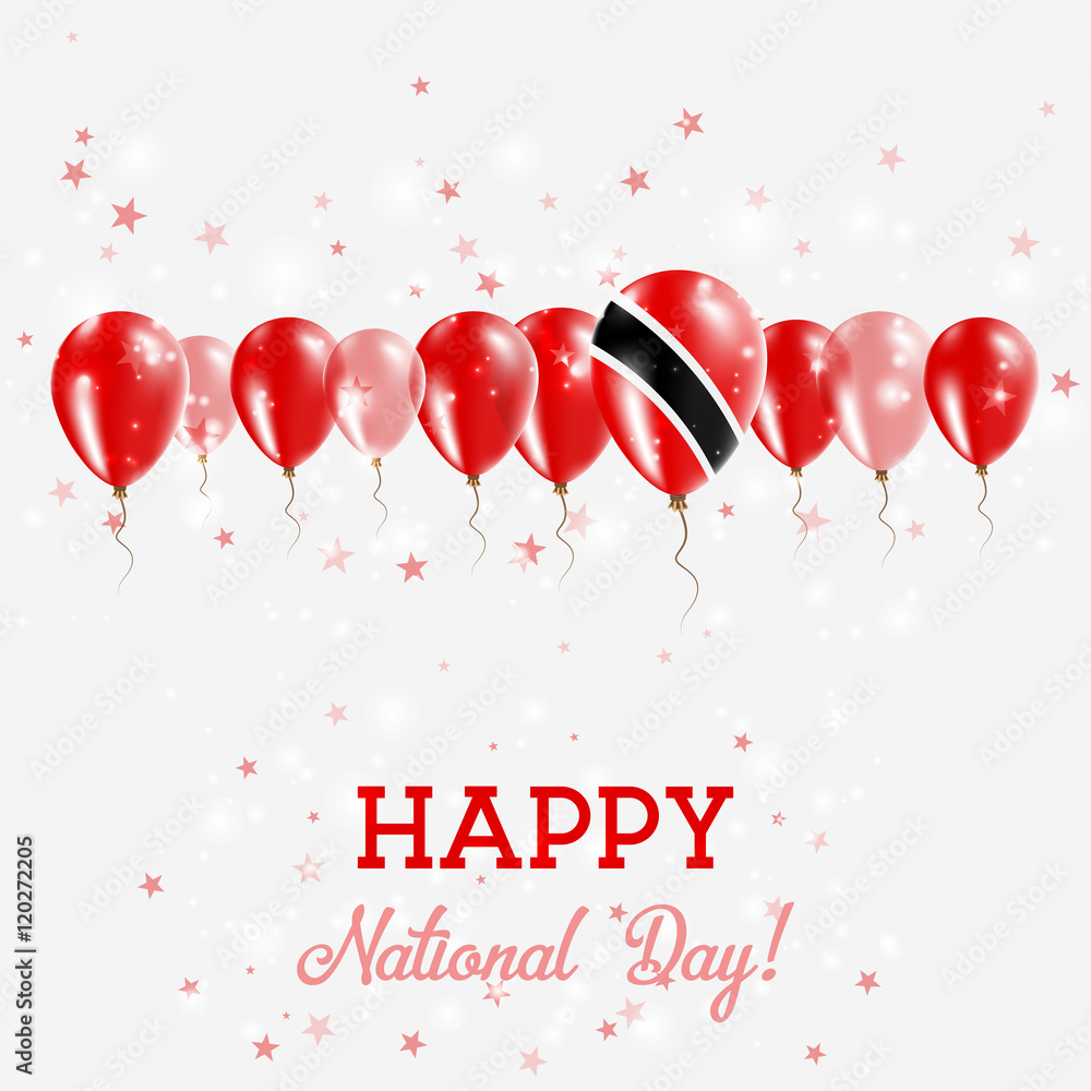 Trinidad And Tobago Independence Day Sparkling Patriotic Poster Happy