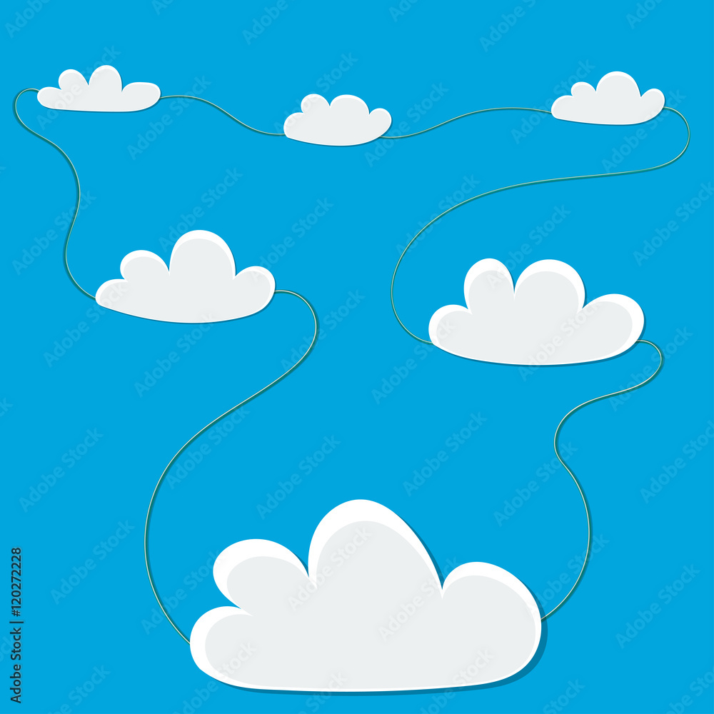 Flat clouds network. Vector illustration.