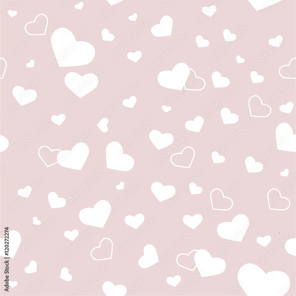 Seamless pattern with pink hearts Seamless pattern with pink hearts