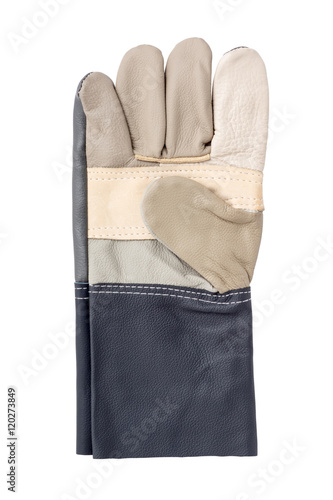 right hand genuine leather glove isolated on white