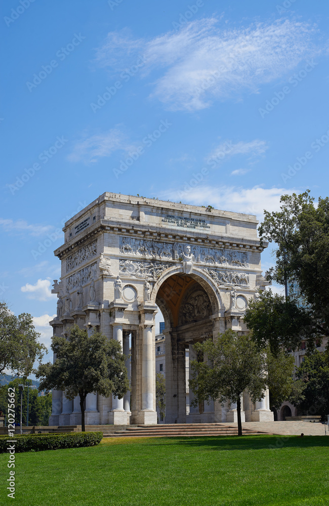 Obraz premium Arco della Vittoria gate of Genova, Italy.