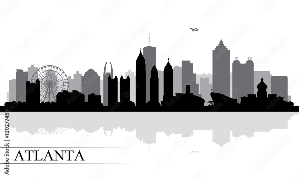 Obraz premium Atlanta panoramę miasta sylwetka tło