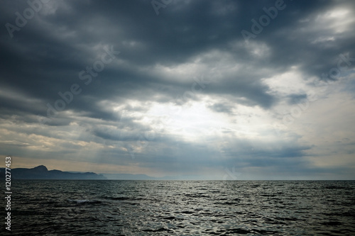 Storm clouds over sea