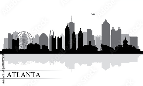 Atlanta city skyline silhouette background photo