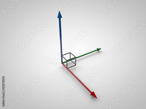 Foto 3D illustration of 3d coordinate axis