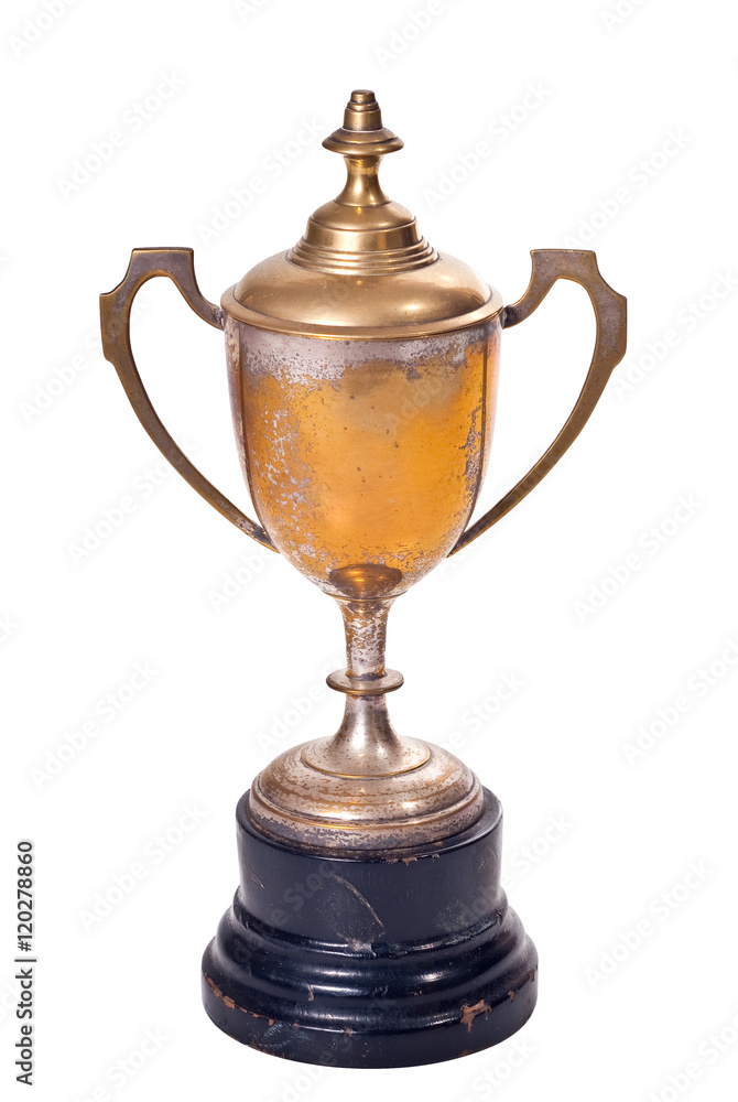 old trophy isolated on white background old trophy isolated on white background