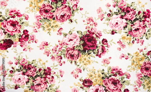 texture, print and wale of fabric in beautiful floral pattern © reshoot