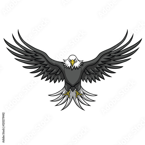 Eagle Mascot Spread The Wings Vector Illustration © doddis77