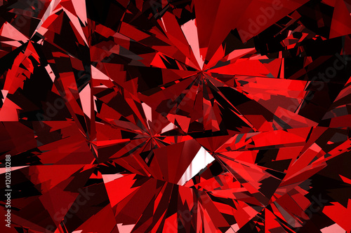 Red Diamond and Crystal Close-Up Texture Background 3d rendering