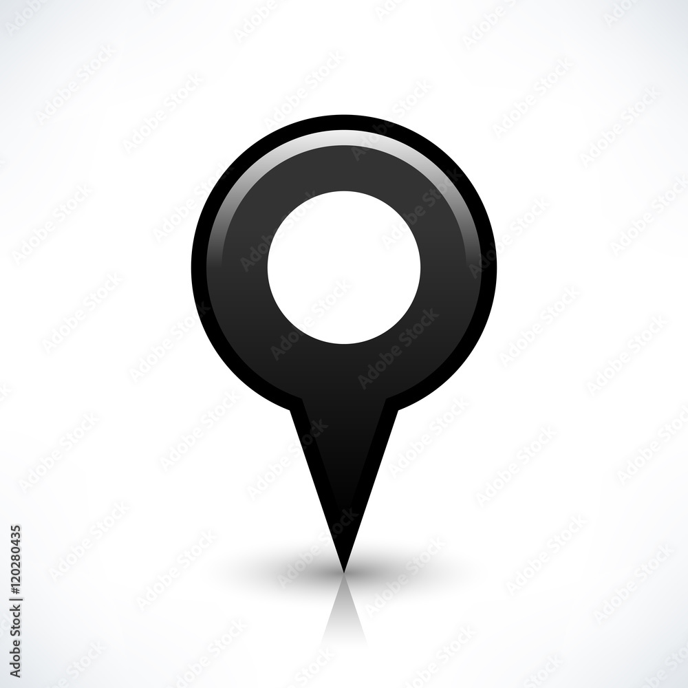 Black blank map pin sign round location icon Black blank map pin sign round location icon