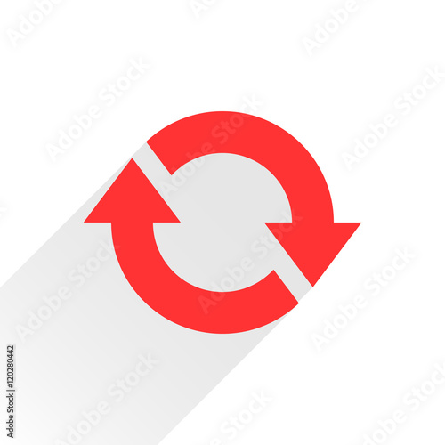 Free Download Flat red arrow icon rotation sign on white - GFXLoad