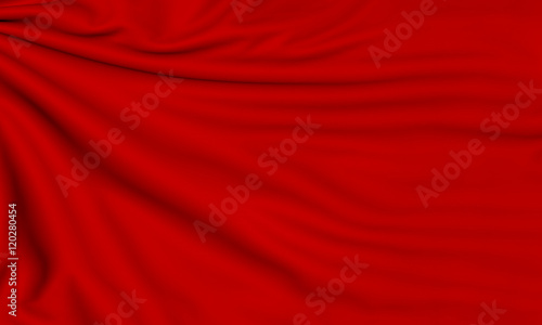Red cloth background, 3d illustration with fabric texture