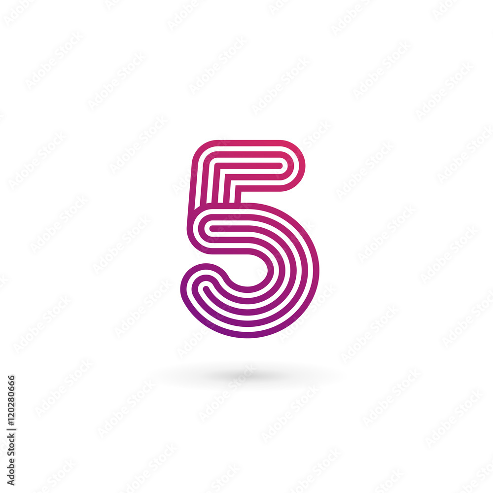 Number 5 logo icon design template elements Number 5 logo icon design template elements
