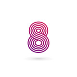 Number 8 logo icon design template elements