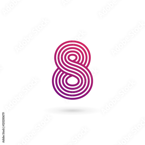 Number 8 logo icon design template elements