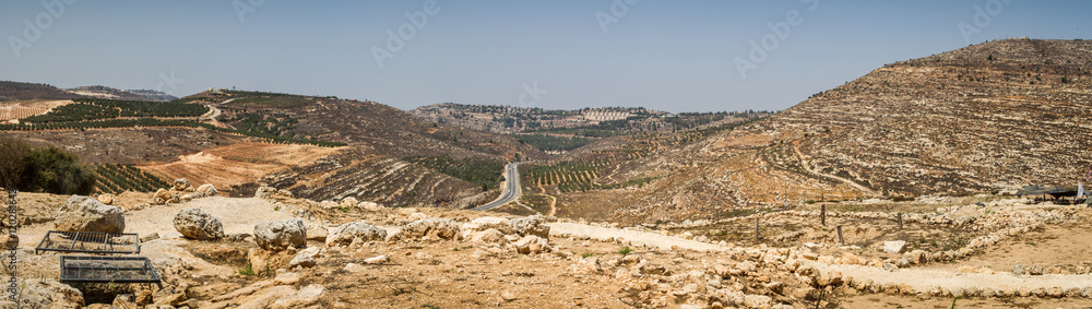 View of the farmland, settlement Shilo in Israel