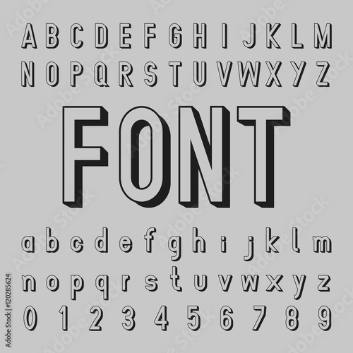 Create Alphabet Vector Font Design black font on a gray background