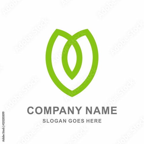 Free Download Geometric Line Natural Green Leaf Farm Agriculture Vector Logo Design Template - GFXLoad